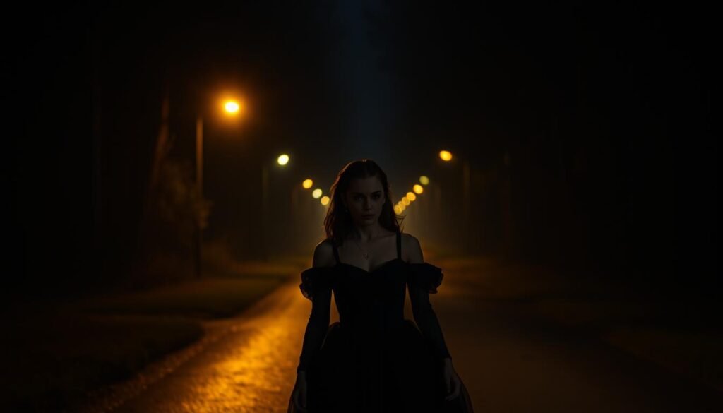 explicação científica mulher de branco estrada