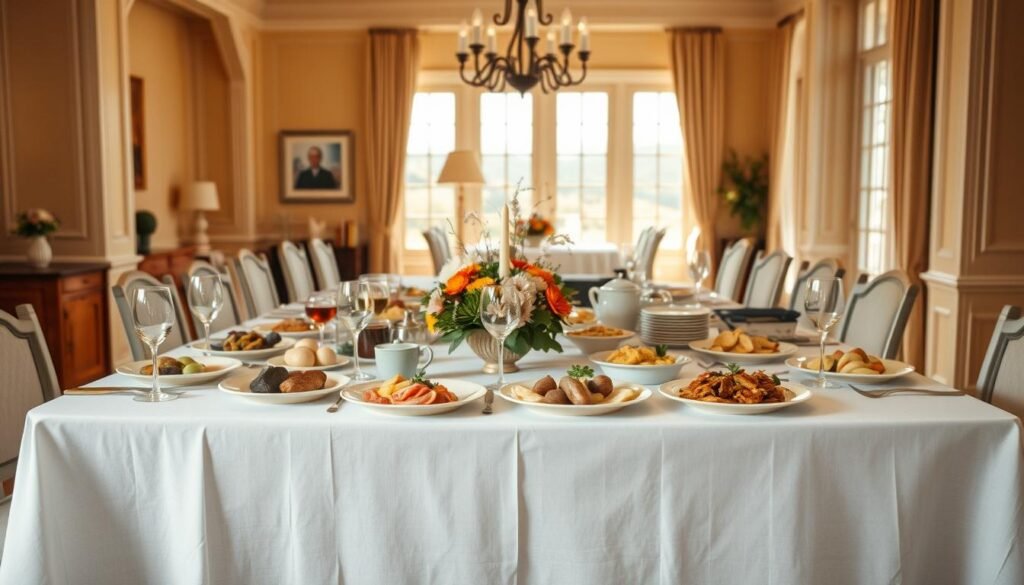 Mesa posta para diferentes refeições Mesa posta para diferentes refeições