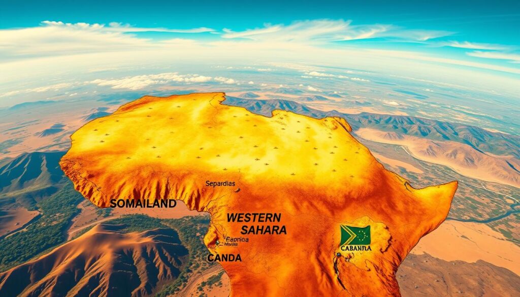 territórios separados na África
